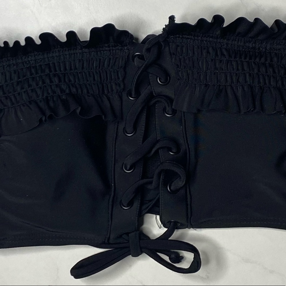 Xhilaration Corset Lace up Tie Black Bikini - Picture 4 of 4